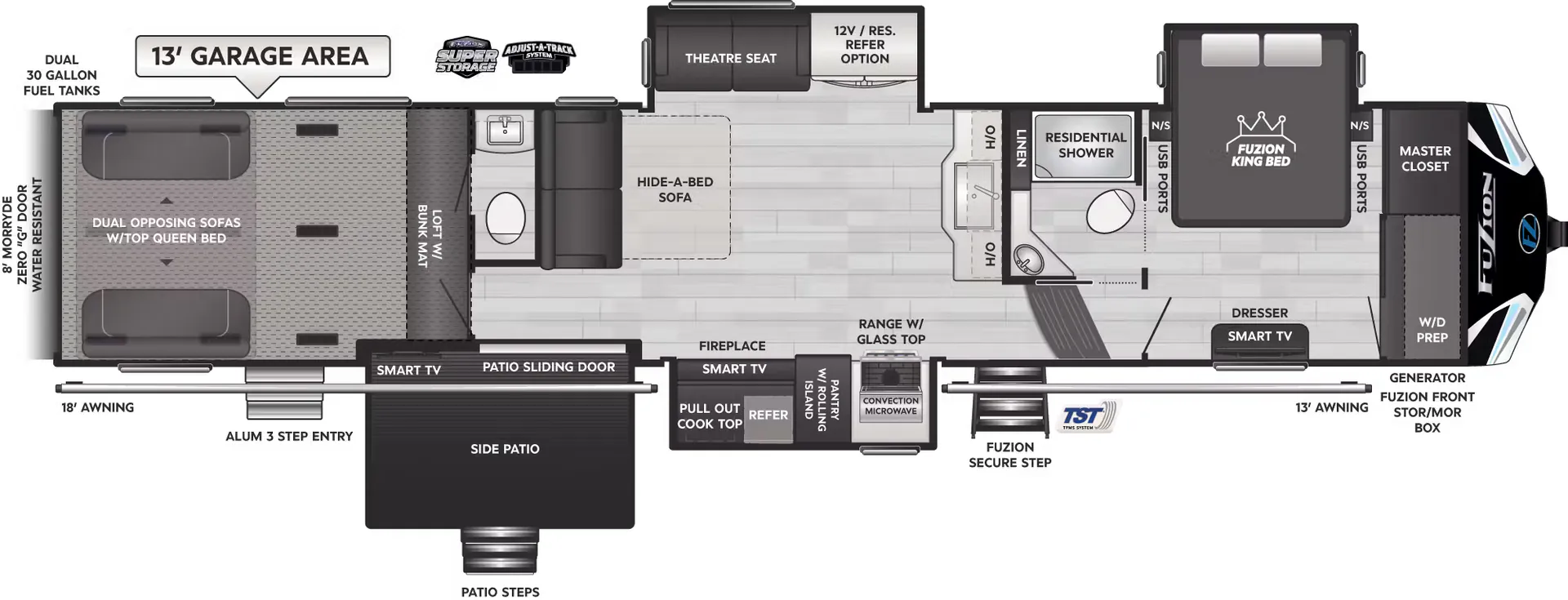 Keystone Fuzion 425 floor plan