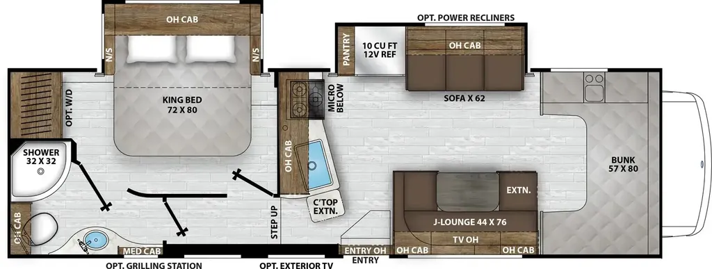 2027 FOREST RIVER LEPRECHAUN 308KBF floor plan