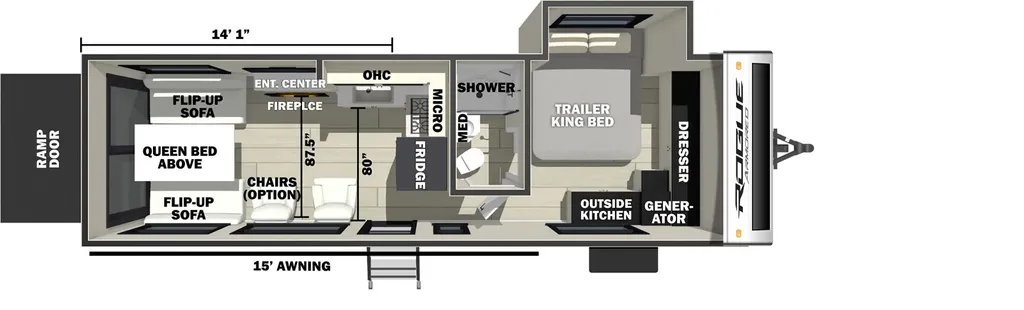 2026 Forest River Cherokee Rogue Armored 25L141 floor plan