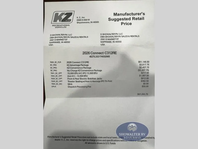 2026 KZ Connect C312RE - Photo 2