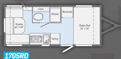Winnebago Micro Minnie 1705RD floor plan