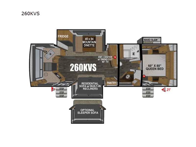 2026 Outdoors RV Black Stone Titanium Series 260KVS - Floor plan