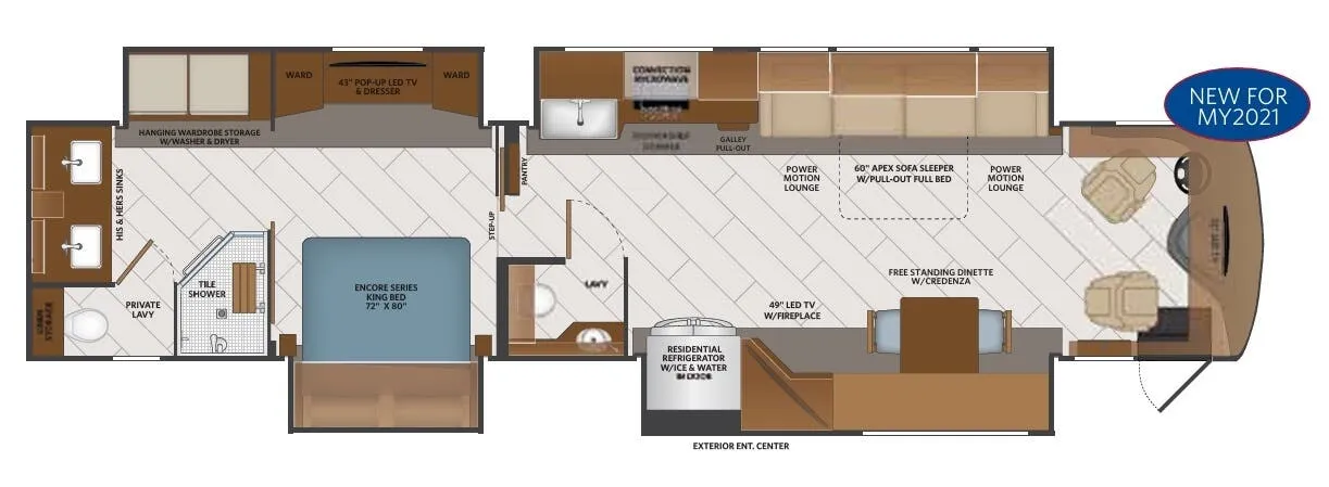 Fleetwood Discovery LXE 44S floor plan