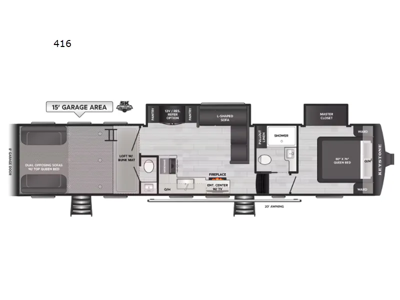 2026 Keystone Fuzion Impact Edition 416 — Floor plan