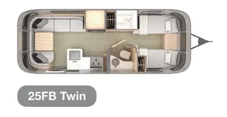 Airstream Globetrotter 25FB Twin floor plan