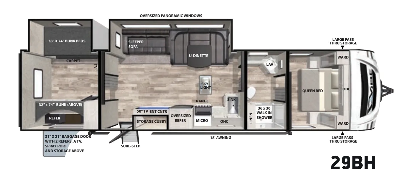 Forest River Vibe 29BH floor plan