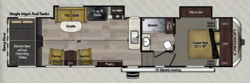 Keystone Carbon 349 floor plan