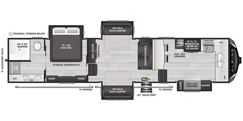 2026 Keystone Alpine 3820FK - Floor plan