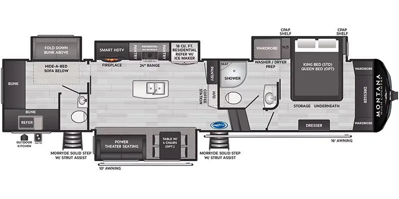 2026 Keystone Montana High Country 389BH - Floor plan