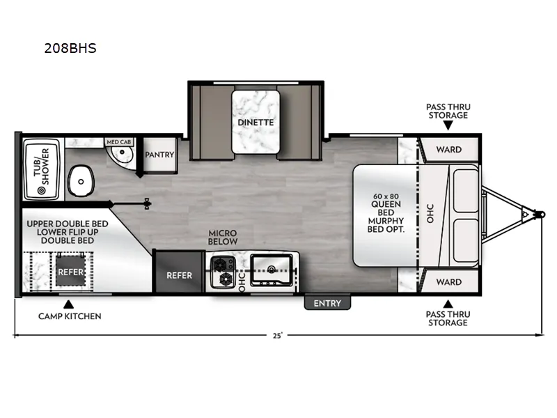 2025 Coachmen Apex Nano 208BHS floor plan