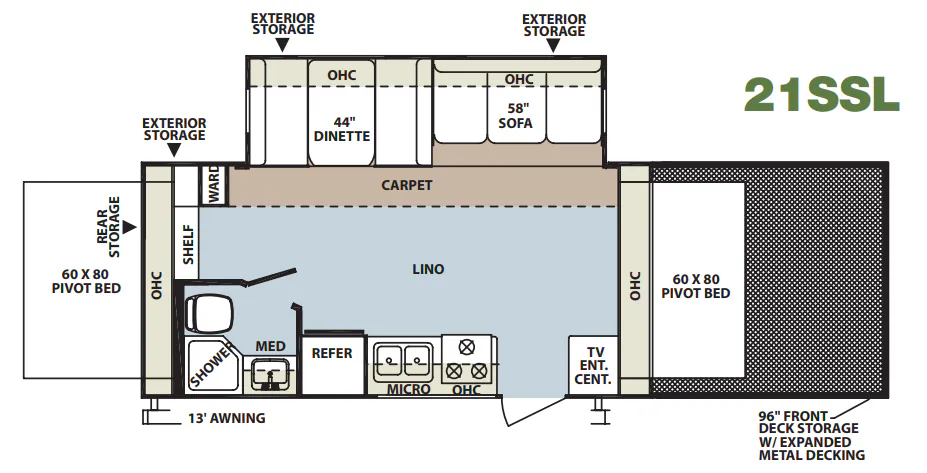 Forest River Rockwood Roo 21SSL floor plan