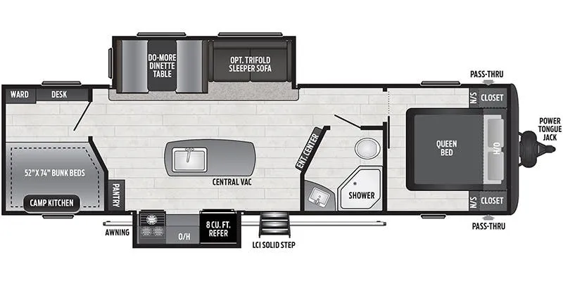 2019 Keystone Hideout 30BHKSWE floor plan