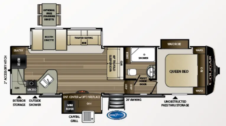2019 Keystone Cougar Half-Ton 29RKS - Floor plan