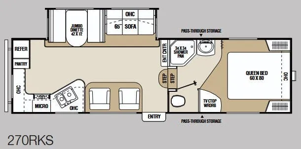 Coachmen Chaparral Lite 270RKS floor plan