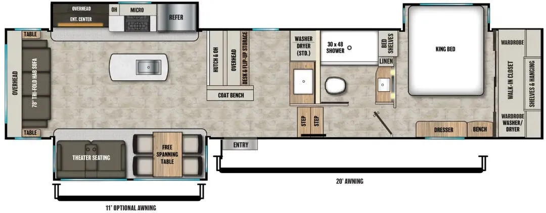 Coachmen Brookstone 370RLLO floor plan