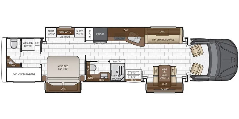 Newmar Supreme Aire 4577 floor plan