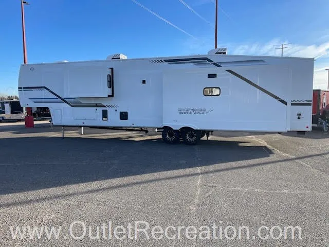 2026 Forest River Arctic Wolf 38LEAH.G — A full side profile of the RV exterior, including wheels, body shell, windows, and slide-out