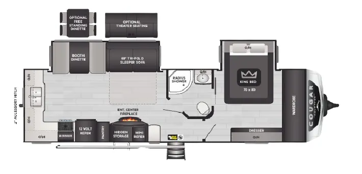 Keystone Cougar Half-Ton 30RKD floor plan