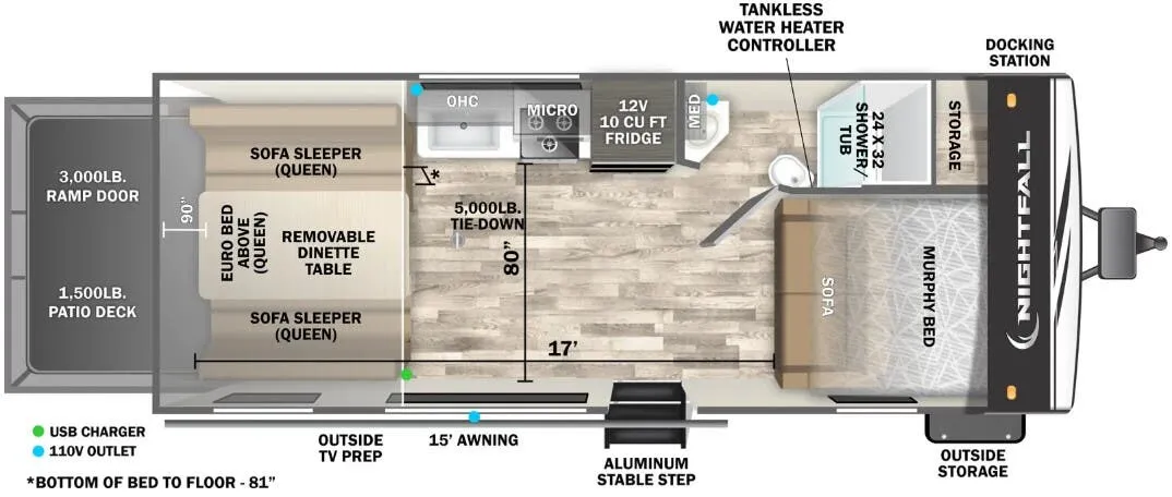 Forest River Nightfall 20N floor plan