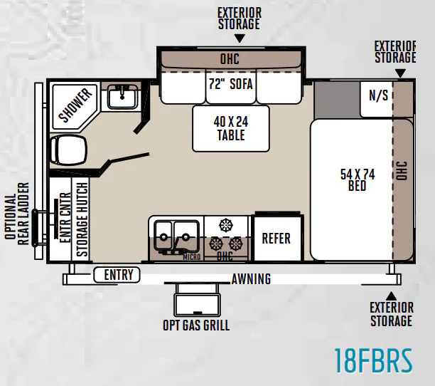 Forest River Flagstaff Micro Lite 18FBRS floor plan