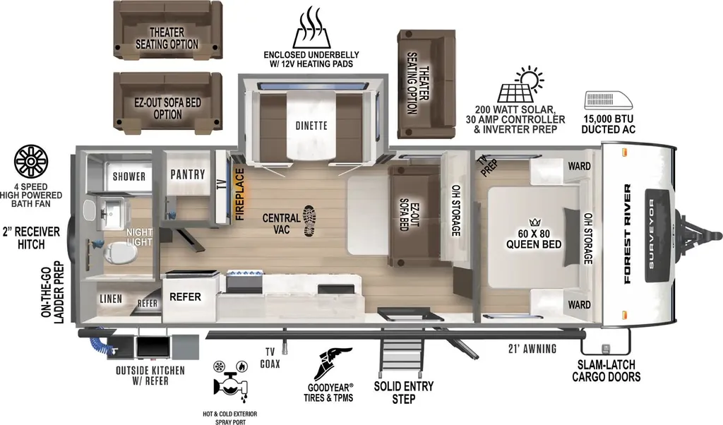 2026 Forest River Surveyor Legend 252RBLE floor plan