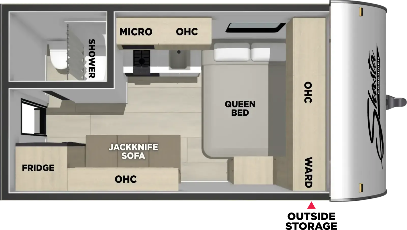 Coachmen Shasta Compact 16RE floor plan