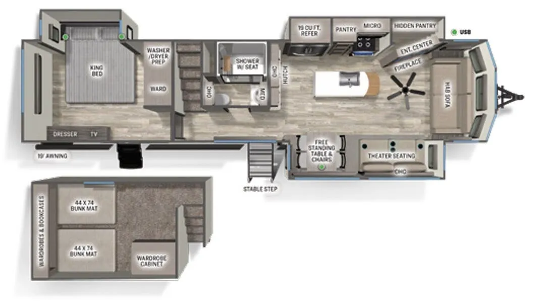 Forest River Sierra Destination 399LOFT floor plan