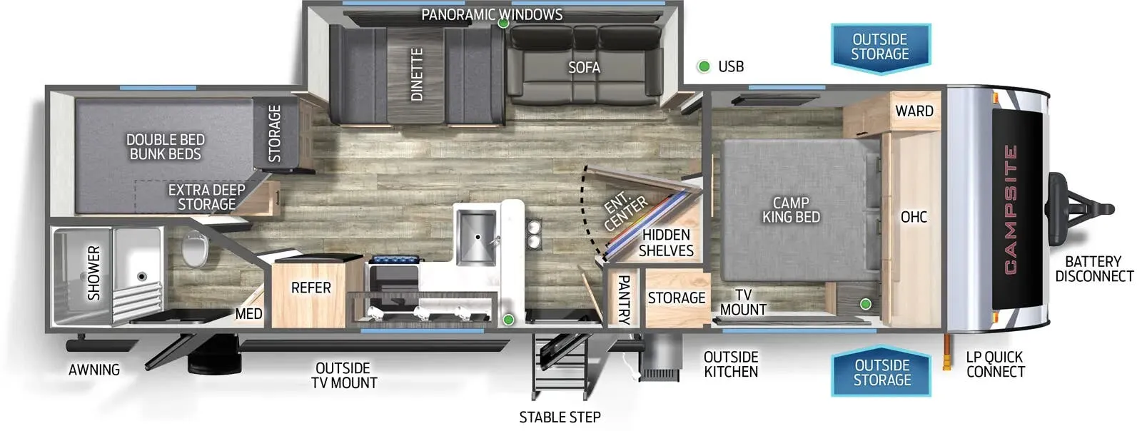 Forest River Campsite Ultra 26CJL floor plan