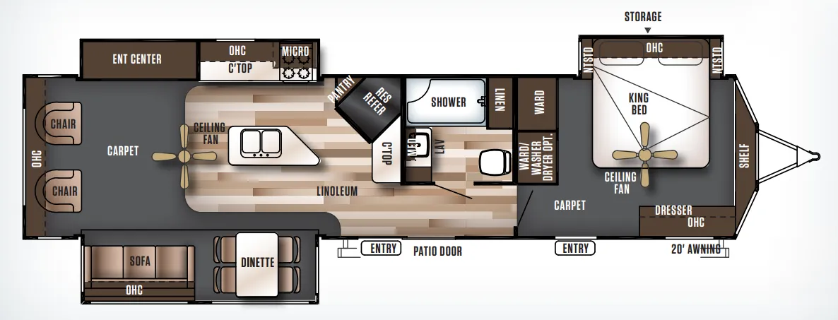 Forest River Wildwood Lodge 393RLT floor plan