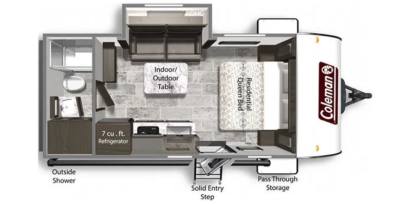 2022 Dutchmen Coleman Light 1905BH floor plan