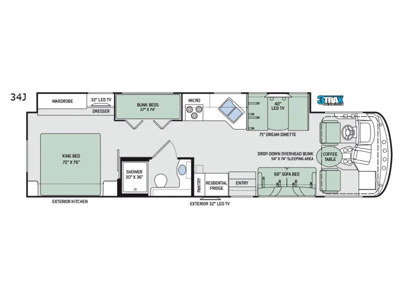 2017 Thor Motor Coach Windsport 34J floor plan