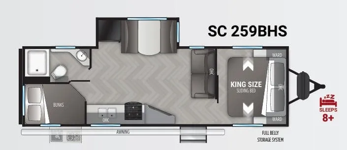 Cruiser RV Shadow Cruiser 259BHS floor plan