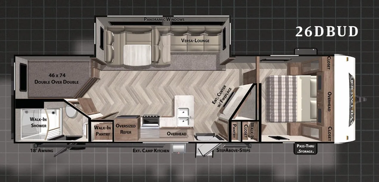 Forest River Wildwood 26DBUD floor plan