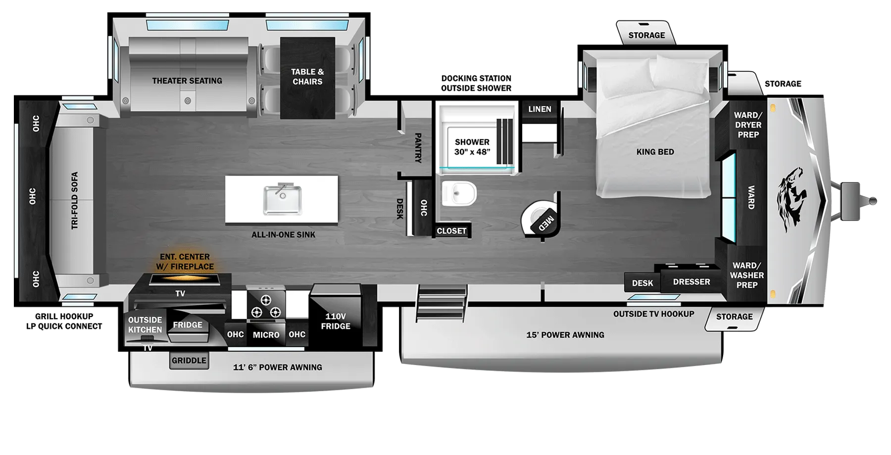 2027 Highland Ridge RV Open Range 3X 322RLS - Floor plan