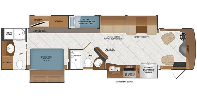 2019 Fleetwood Pace Arrow 38N - Floor plan