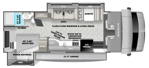 2024 Forest River Sunseeker LE 2550DSLE floor plan