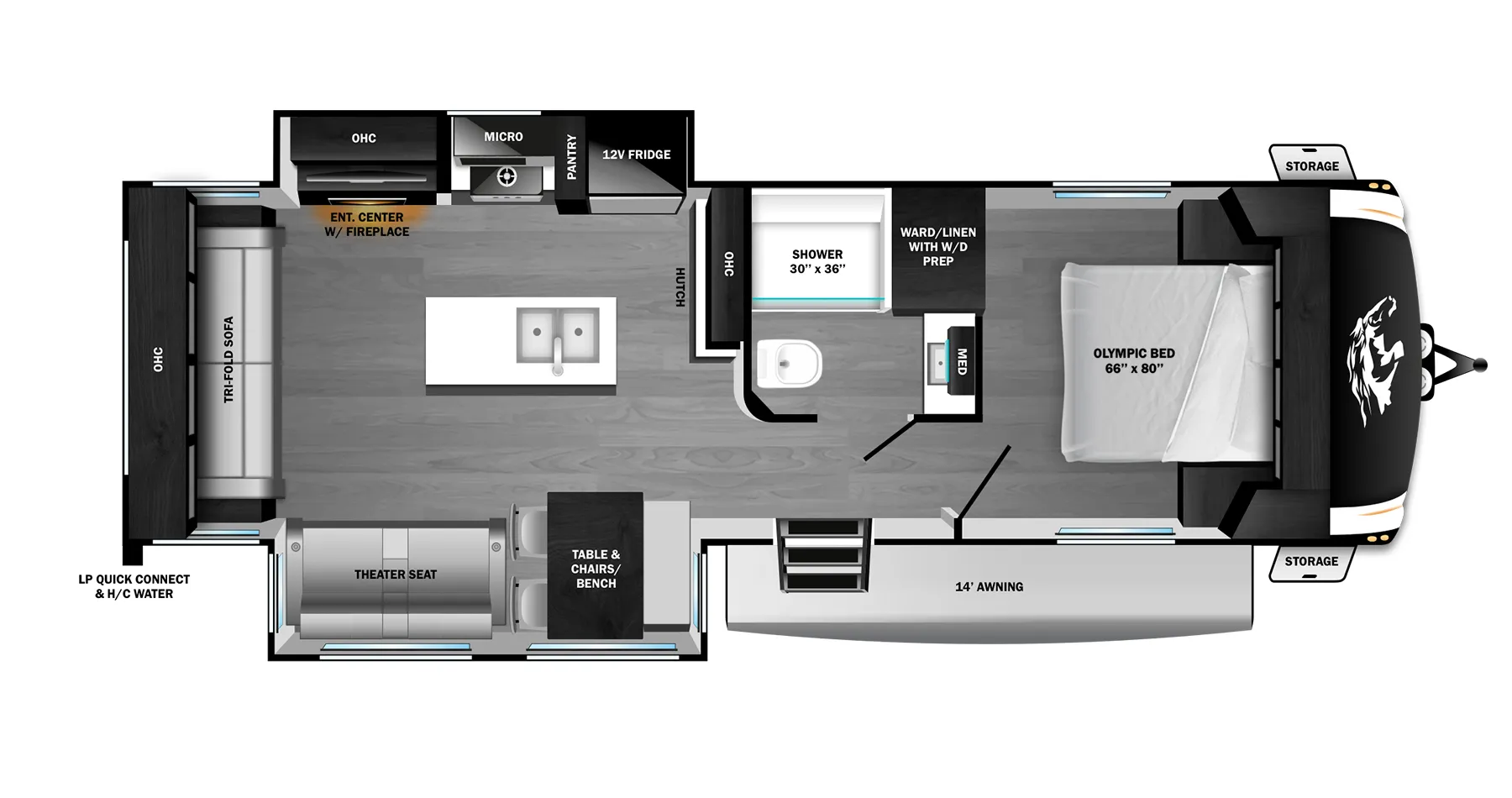 Highland Ridge Open Range Roamer Light Duty 29RLTS floor plan