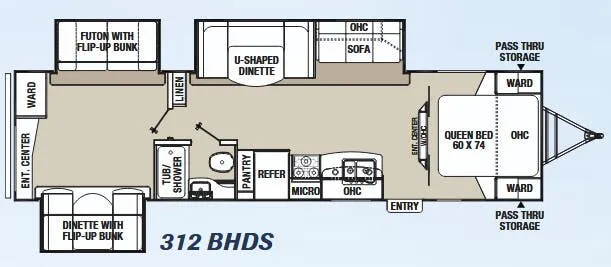 Coachmen Freedom Express Liberty Edition 312 BHDS floor plan