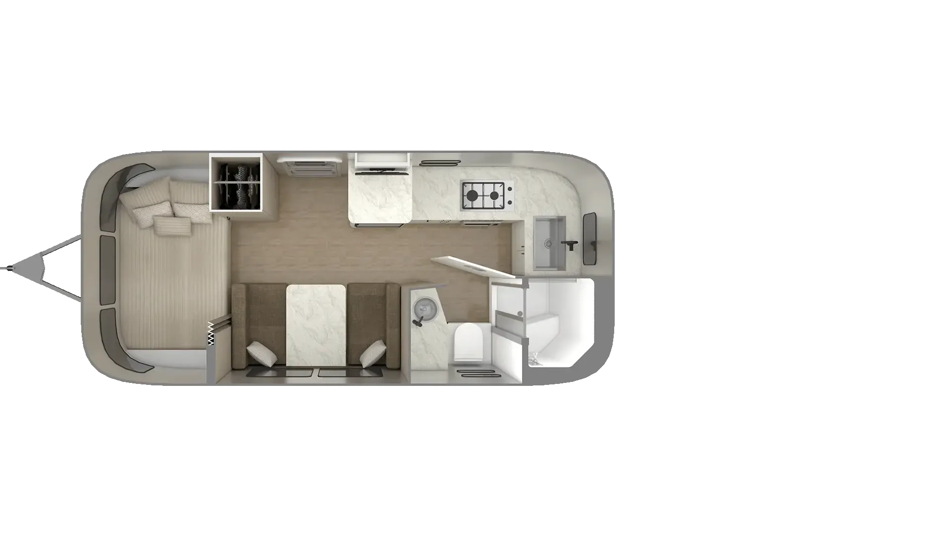 Airstream Caravel 20FB floor plan