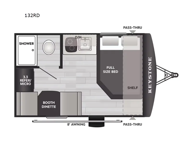 2026 Keystone Hideout Mini 132RD - Floor plan