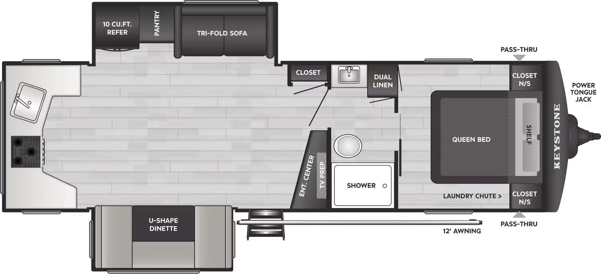 Keystone Hideout Cottage 28RKD floor plan