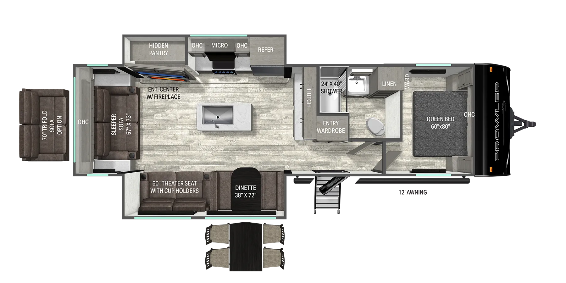 Heartland Prowler 2801RLD floor plan
