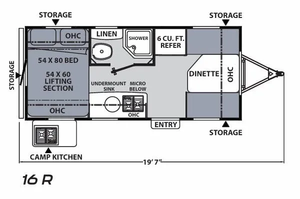 2022 Coachmen Apex Remote 16R - Floor plan
