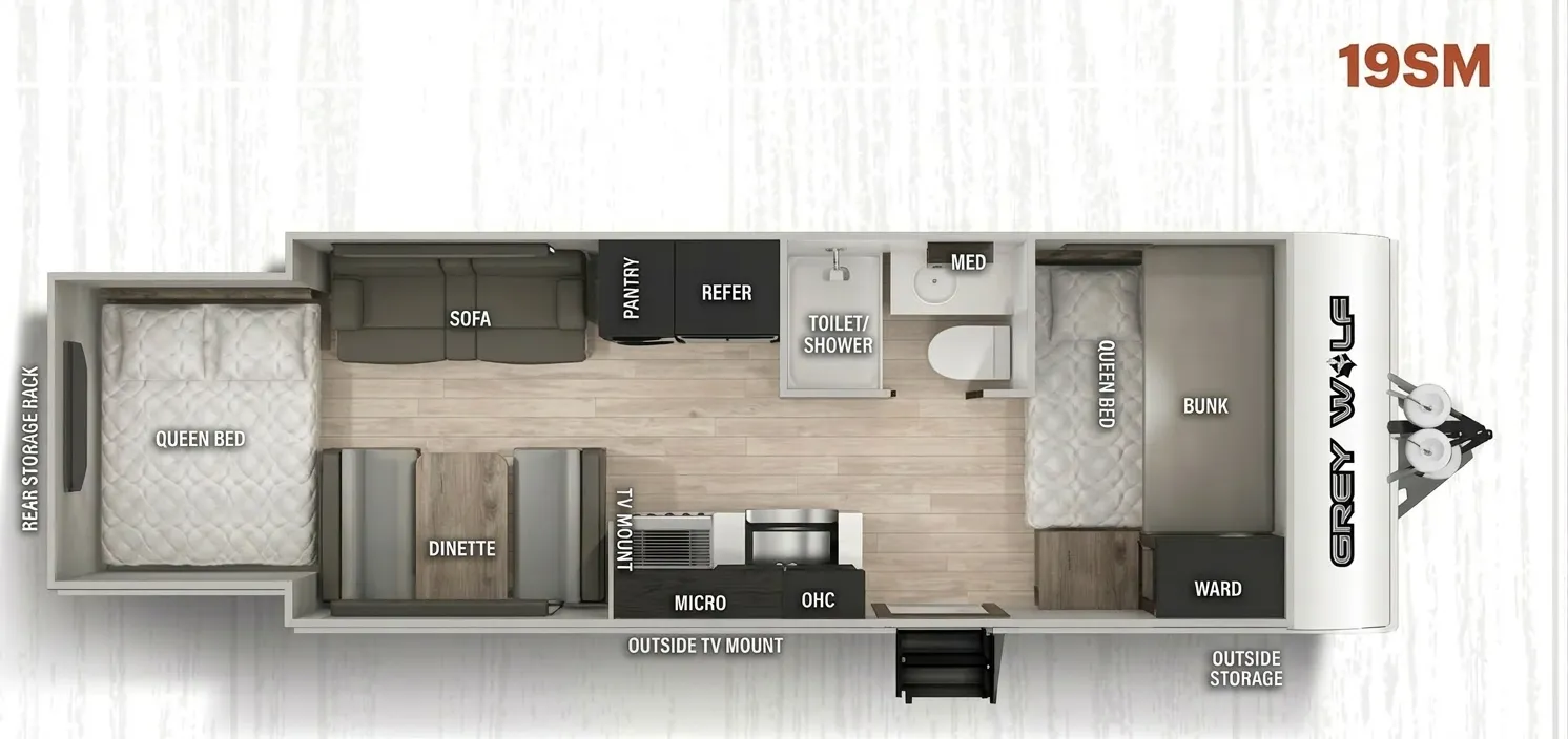 Forest River Cherokee Grey Wolf 19SM floor plan