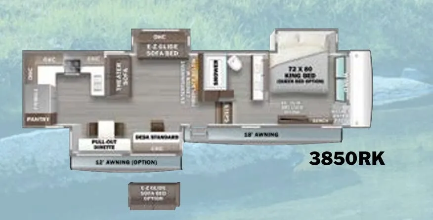 Forest River Riverstone Reserve 3850RK floor plan