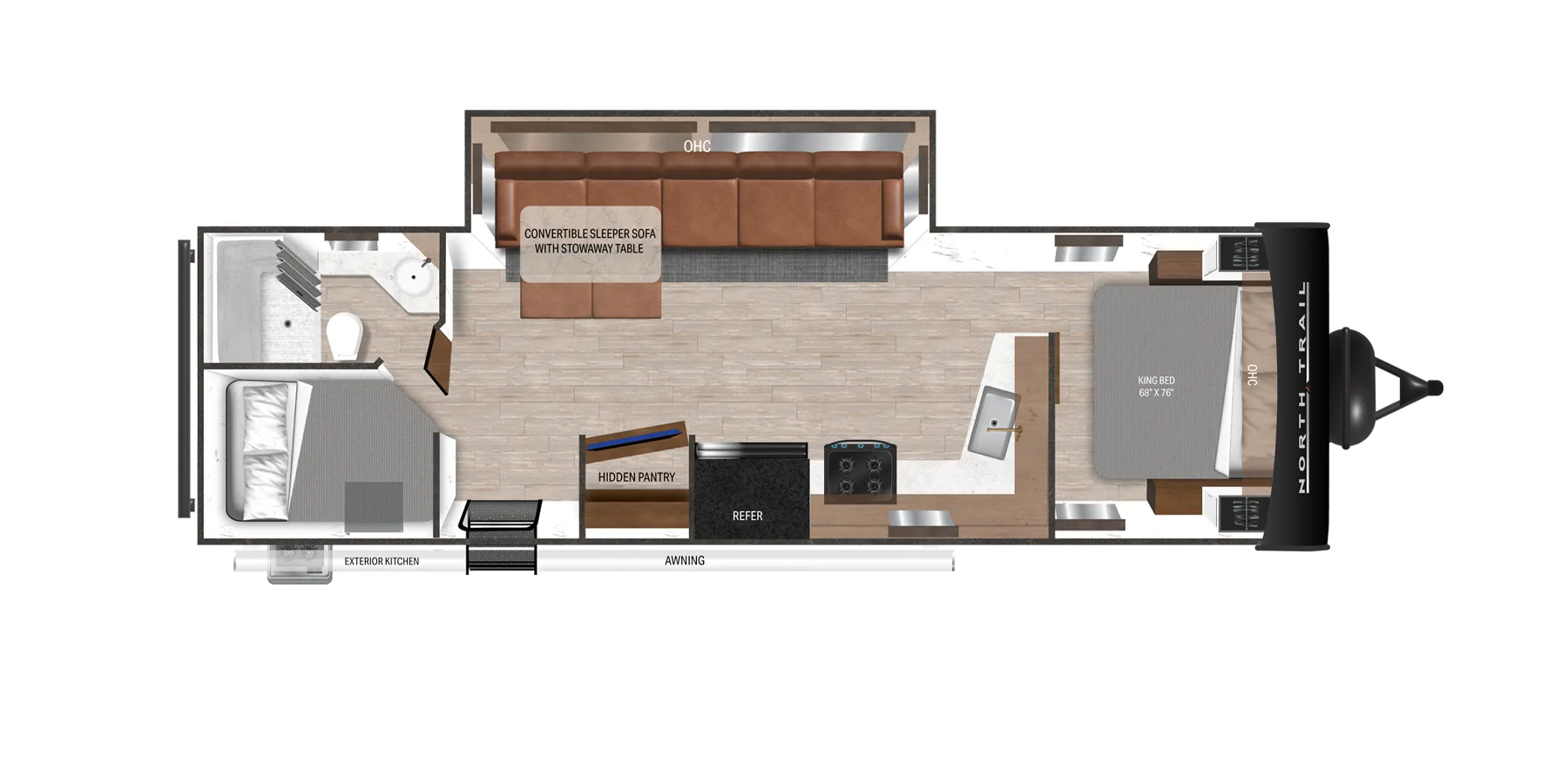 2022 Heartland North Trail 29BHP - Floor plan