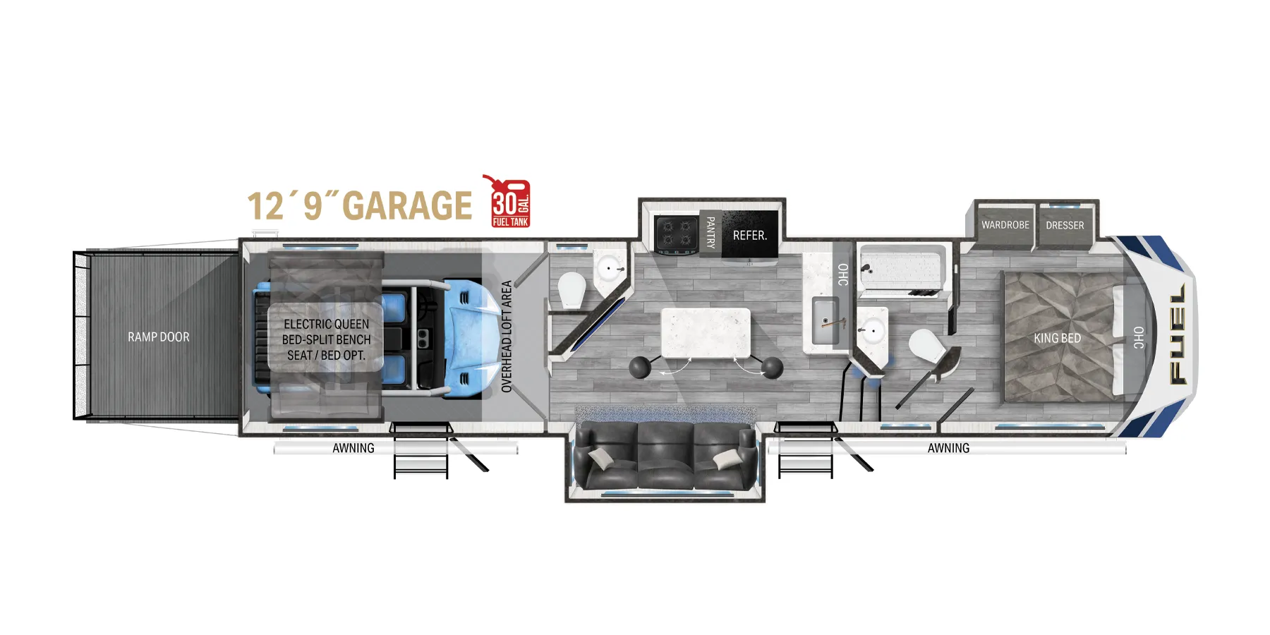 Heartland Fuel Fifth Wheel 357 floor plan