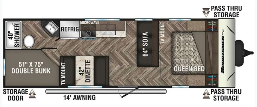 2022 Kz-rv Sportsmen 260BHSE floor plan