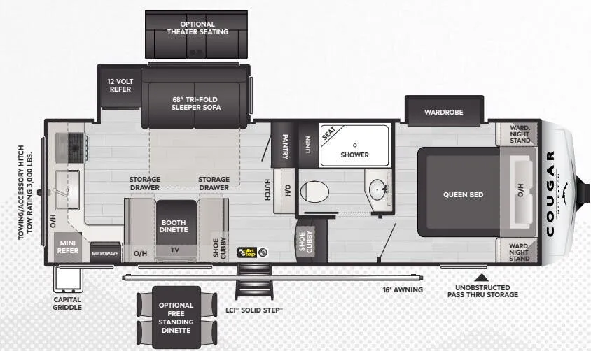 Keystone Cougar Half-Ton 23MLE floor plan
