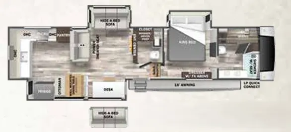 Forest River Cedar Creek 388RK2 floor plan